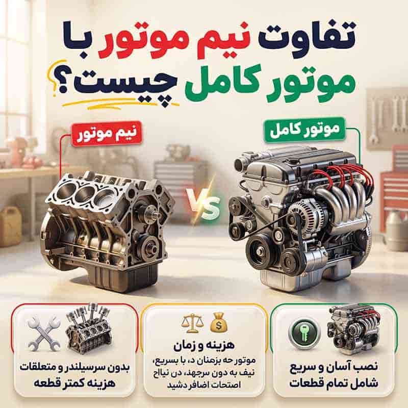 تفاوت نیم موتور با موتور کامل چیست؟