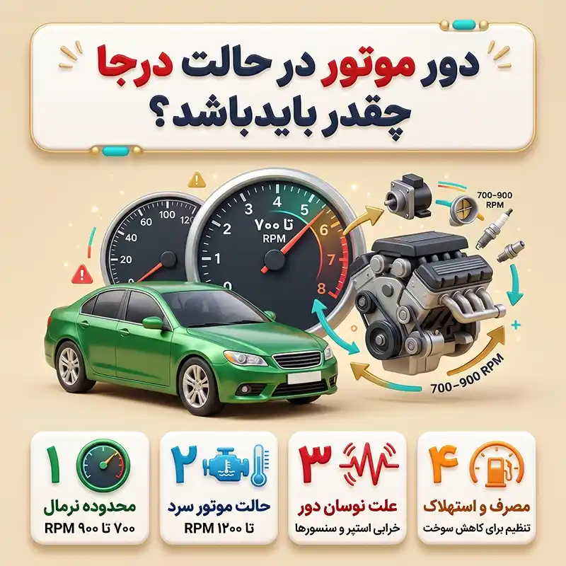 دور موتور در حالت درجا چقدر باید باشد؟ عدد استاندارد خودرو