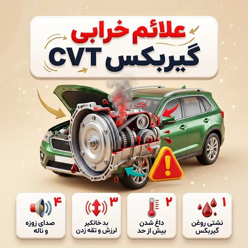 علائم خرابی گیربکس CVT چیست؟ بررسی نشانه‌ها + دلایل