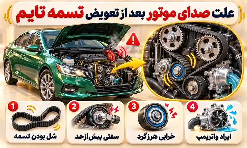 علت صدای موتور بعد از تعویض تسمه تایم چیست؟ دلایل و راهکارها