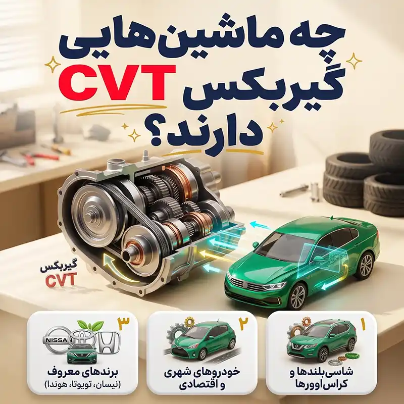 چه ماشین هایی گیربکس CVT دارند؟ لیست خودروهای ایرانی و خارجی